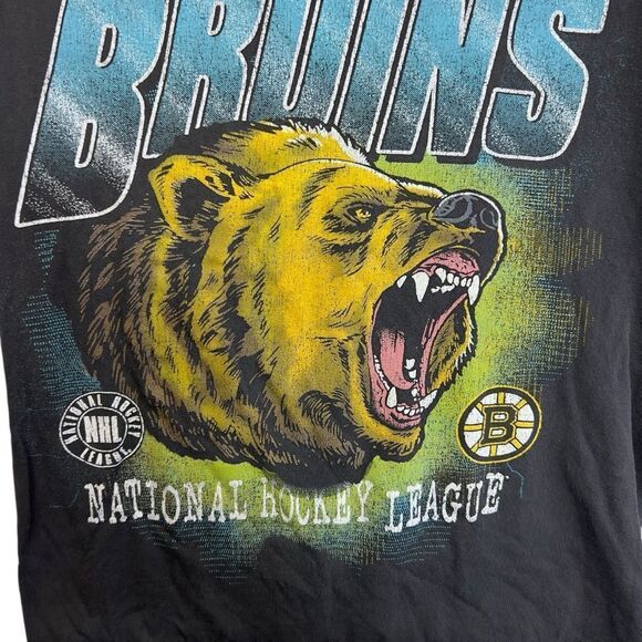 NHL BOSTON BRUINS MEN'S VINTAGE TUBULAR t-shirt, black, SMALL - Picture 2 of 12